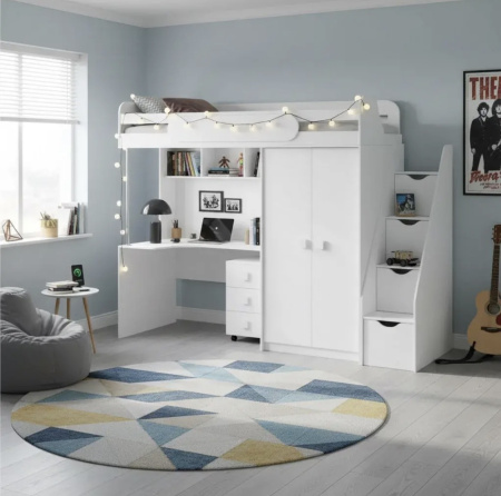 Кровать-чердак Колледж-2 (цвет: велюр) 200х90 от Династия Kids