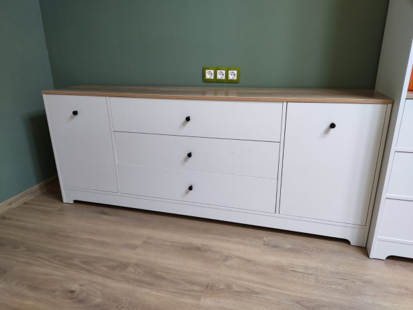 Тумба-комод Норд 2 (дуб каньон+белый) 180 см от Династия Kids