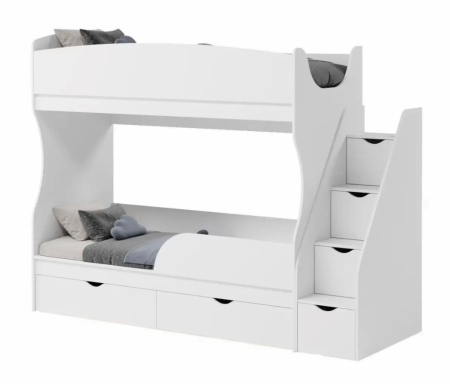 Двухъярусная кровать Альфа 190х80 с бортиком от Династия Kids