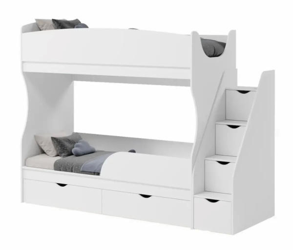Двухъярусная кровать Альфа 180*80 (цвет белый)