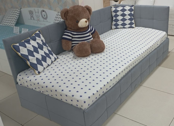 Мягкая кровать Бонни 200х90 (угол универсальный). Велюр Velutto - 2 цвета в продаже от Династия Kids