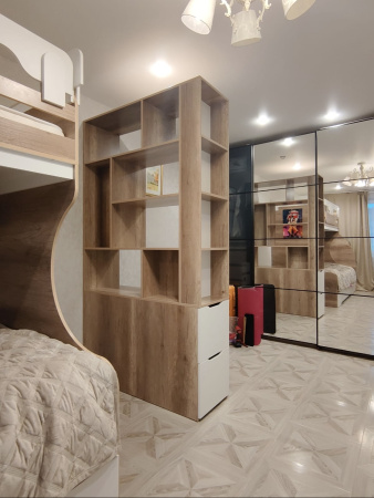 Стеллаж-перегородка для зонирования Стиль (дуб каньон) ширина 1200 мм от Династия Kids