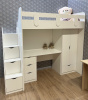 Кровать-чердак Уют-2 + Стол Уют-2 + Шкаф Уют-2  от Династия Kids