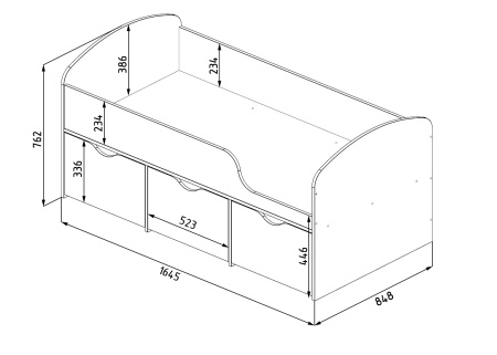 Кровать Малыш правая/левая (цвет: белый) от Династия Kids