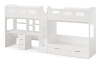 Кровать 3-х ярусная Квартет со столом для 2 детей (цвет белый)