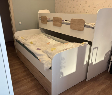 Двухъярусная кровать Городок (цвет белый). Правая/левая от Династия Kids