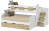 Двухъярусная кровать Городок (цвет белый). Правая/левая от Династия Kids