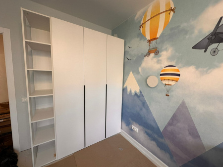 Шкаф 2-х дверный коллекции Брайт (внутри штанга + полки) от Династия Kids