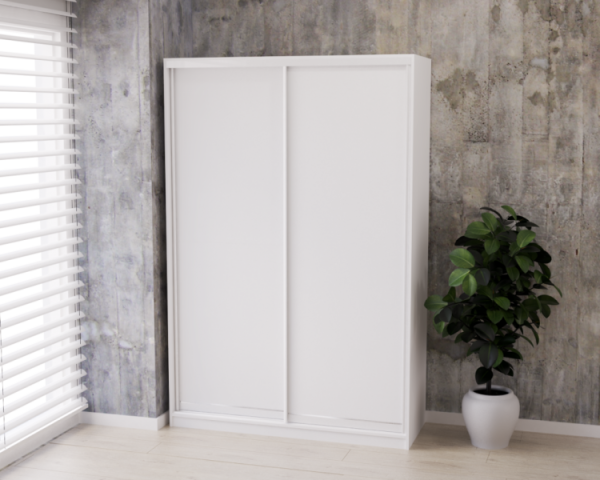 Шкаф-купе 2 ширина 1500, цвет белый (профиль белый)
