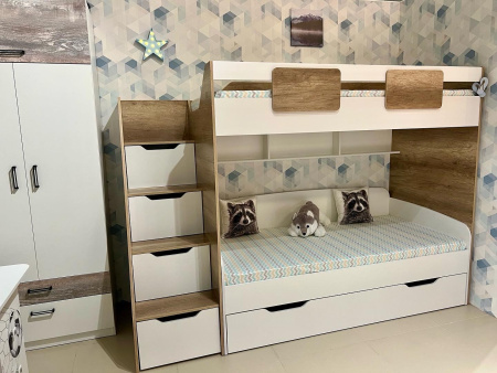 Кровать-чердак Лайт Лофт + кровать Лайт Лофт 190х90 от Династия Kids