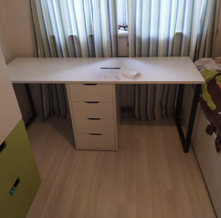 Стол Соло 120 см (белый + опора черная)  от Династия Kids