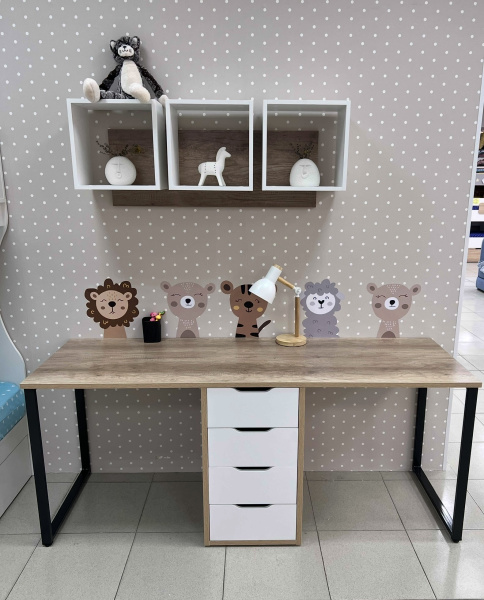 Полка настенная Квадрат-3 (цвет белый) 1136 мм от Династия Kids