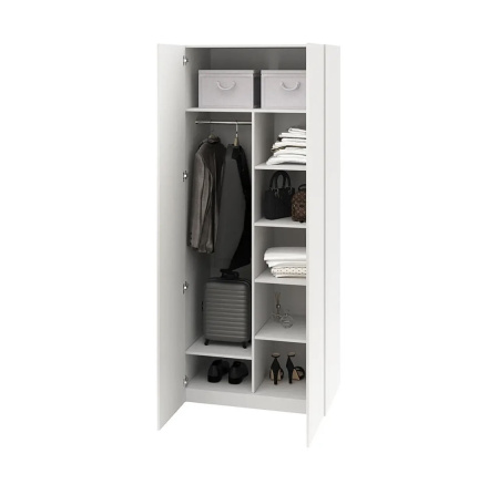 Шкаф 2-х створчатый Практик (штанга + полки) от Династия Kids