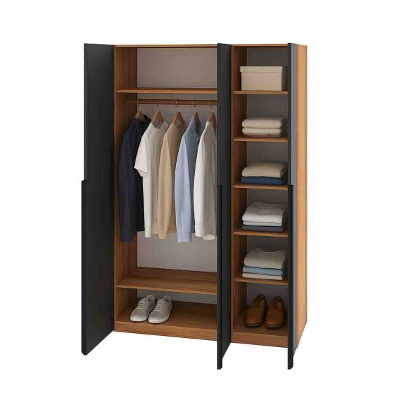 Шкаф 3-х дверный коллекции Брайт Графит от Династия Kids