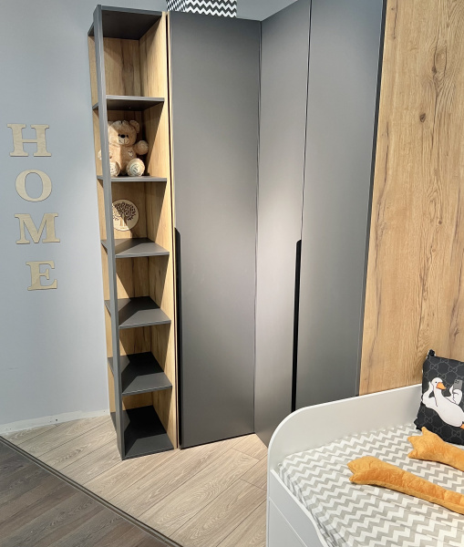 Стеллаж торцевой Брайт Графит-2 от Династия Kids