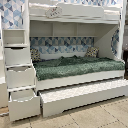 Кровать БИГ (дуб каньон + белый) 200х120 от Династия Kids