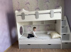 Двухъярусная кровать Фортуна. Серебро + белый 180х80 от Династия Kids