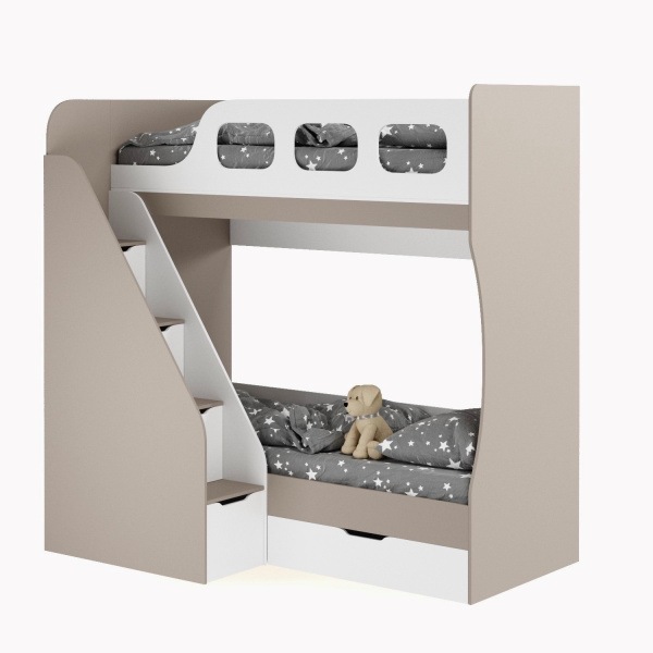 Двухъярусная кровать Умка-7 (цвет белый) 190х80  от Династия Kids