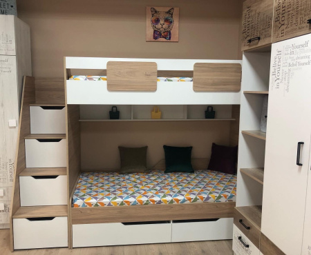 Кровать-чердак коллекции Мозаика 190х90  от Династия Kids