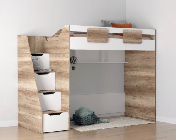 Кровать-чердак коллекции Лайт Лофт 190х90