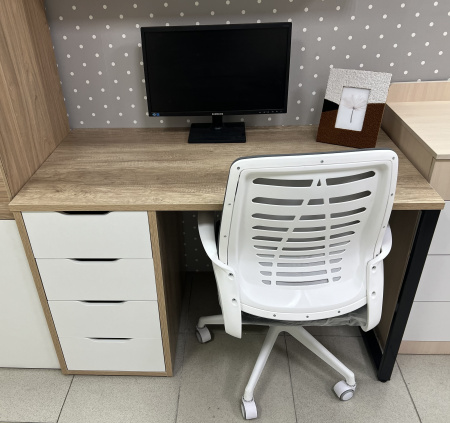 Стол Соло 120 см (дуб каньон+белый)  от Династия Kids