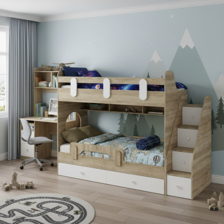 Кровать двухъярусная Фортуна-2 (цвета разные) 180х80  от Династия Kids