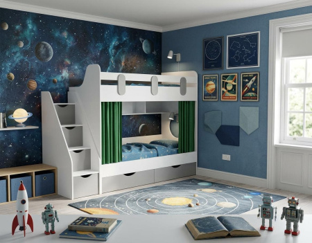 Двухъярусная кровать Фортуна (размеры и цвета разные) от Династия Kids