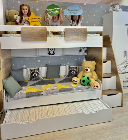 Кровать-чердак Лайт Лофт + кровать Двушка 190х90 от Династия Kids