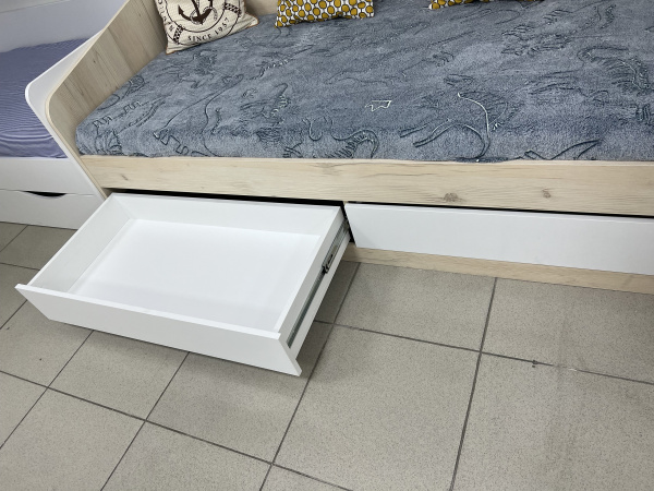 Кровать Джуни 190х80 (цвет: белый) с ящиками