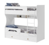 Кровать 2-х ярусная Омега (цвет белый + лестница черная) 190х80 от Династия Kids