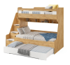 Кровать РУМ 120х200 с доп.спальным местом (корпус дуб золотистый + фасады белые)