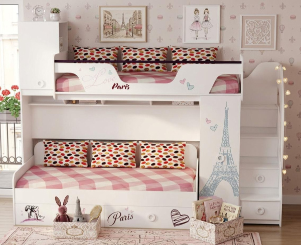 Двухъярусная кровать коллекции Модница 190х80 + 190х90 